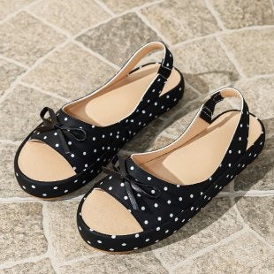 Damen Offene Ballerinas mit dekorativem Schleifendetail R&B