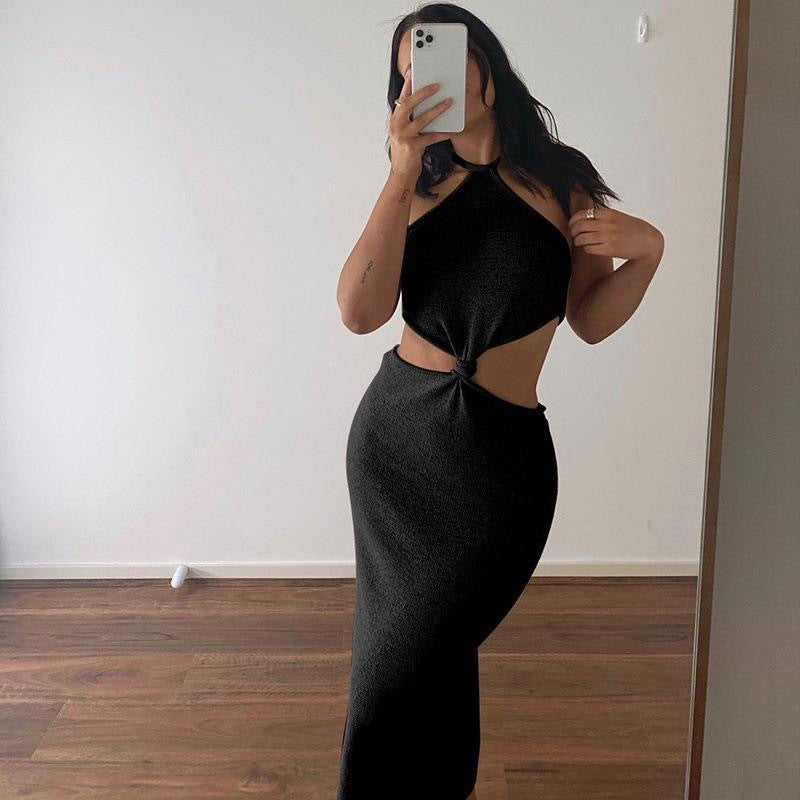 Damen Maxikleid mit cut-out Design und eleganter Knotendetail R&B