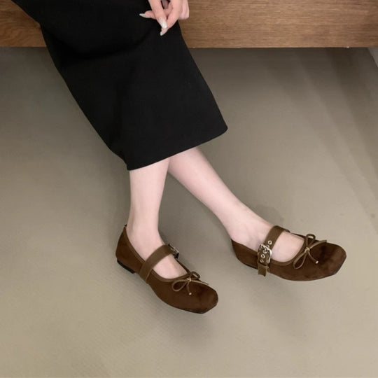 Damen Ballerinas mit modischem Schnallen-Detail und bequemem Fußbett R&B