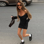 Damen Figurbetontes Minikleid mit schulterfreiem Design und Raffungen R&B
