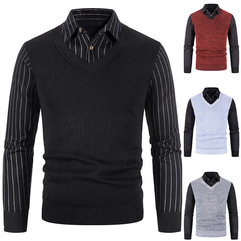 Herren eleganter V-Ausschnitt Pullover R&B
