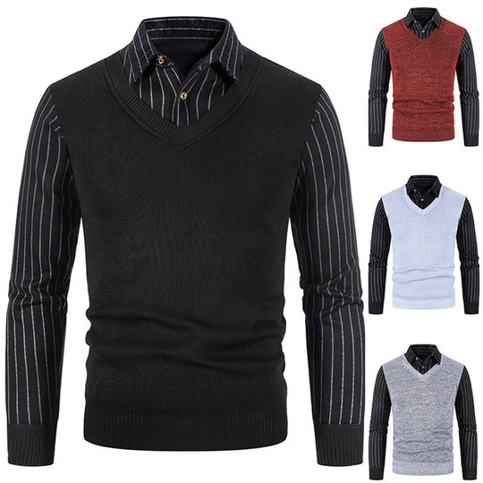 Herren eleganter V-Ausschnitt Pullover R&B