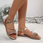 Damen Glamouröse Sandalen mit funkelnden Strassdetails R&B