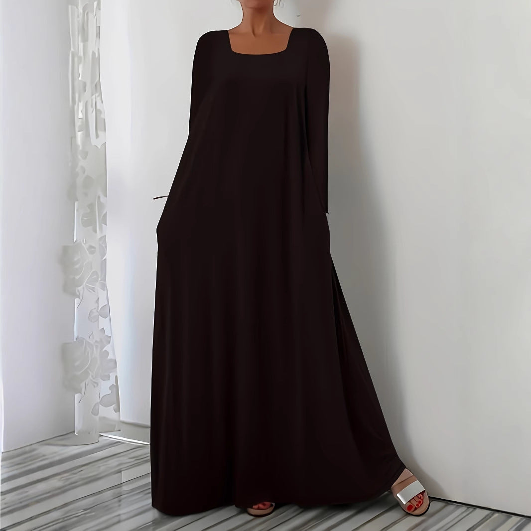 Damen Weit geschnittenes Maxikleid mit praktischen Taschen R&B