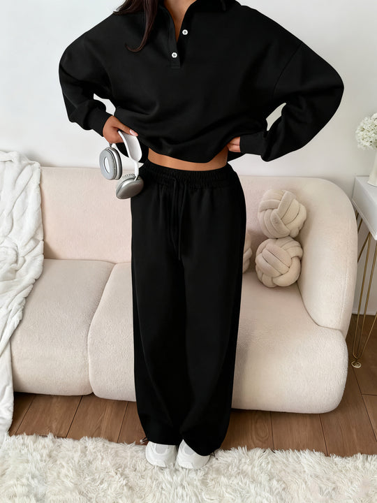 Damen lässiges Oversized Sweatshirt und Jogginghose Set R&B