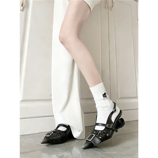 Damen Slingback-Pumps mit verstellbaren Riemen und dekorativen Schnallen R&B