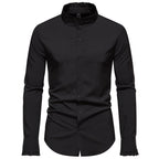 Herren Elegantes Langarmhemd mit Rüschendetails R&B