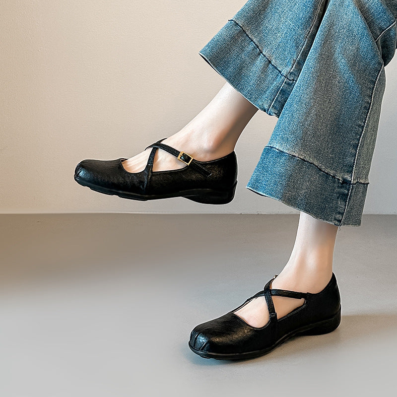 Damen Komfortable Mary Jane Schuhe mit modischen Riemen R&B
