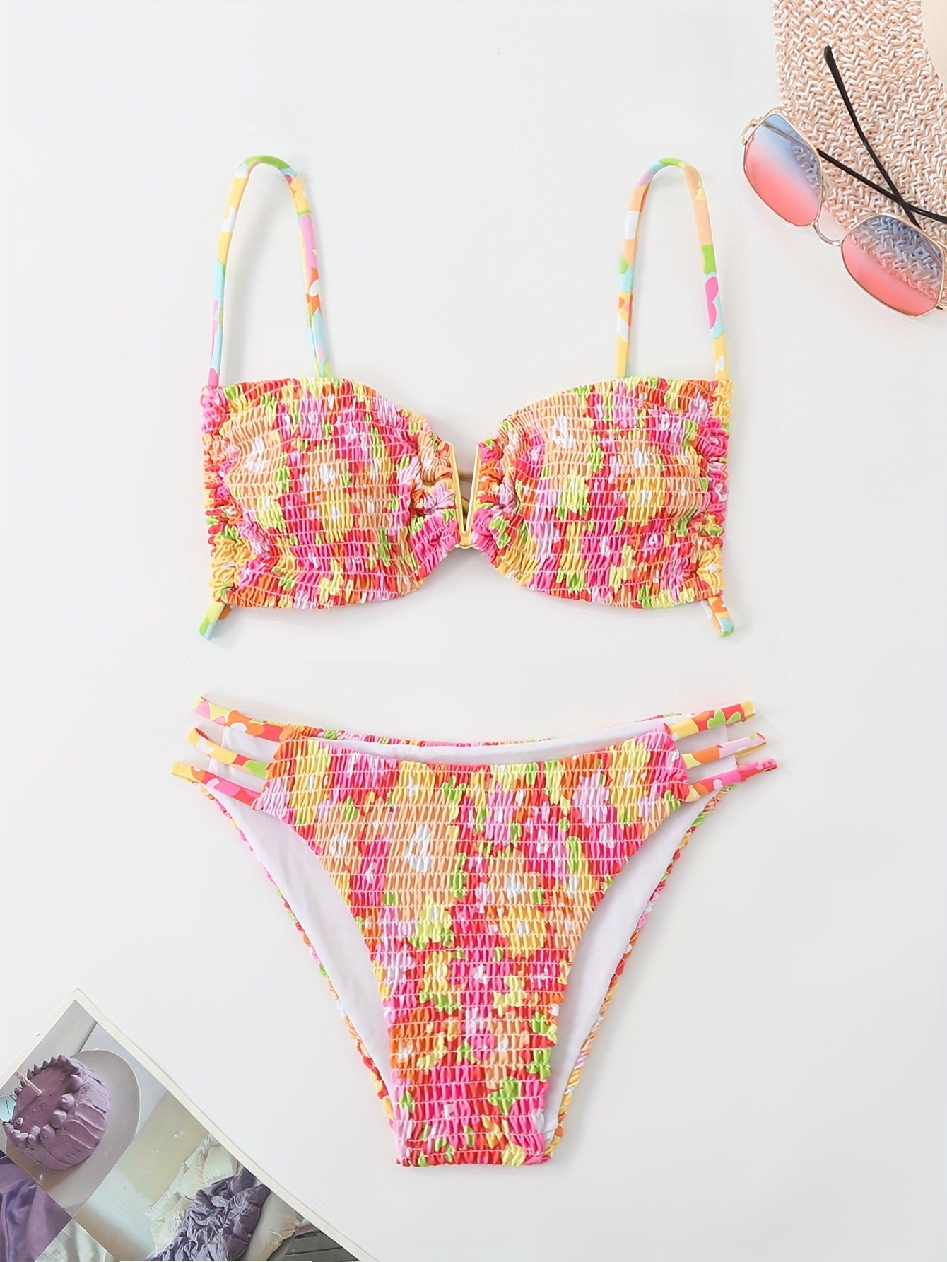 Damen Bandeau-Bikini mit verspieltem Rüschen-Design R&B