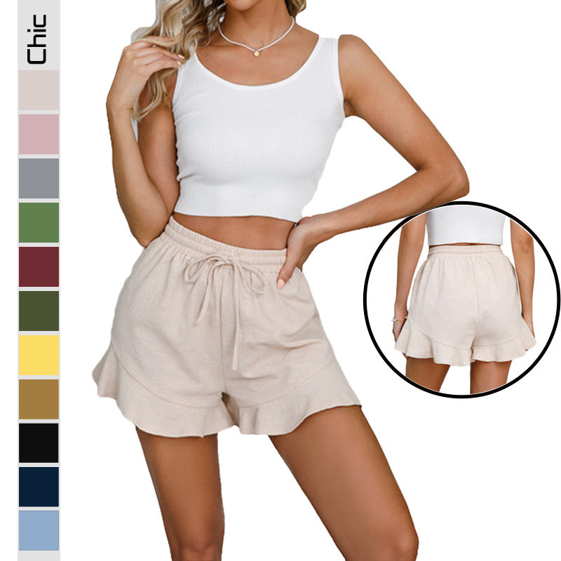 Damen Verspielte Rüschen-Sommer-Shorts R&B