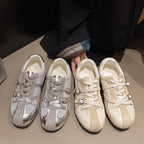 Damen Sneaker mit doppeltem Riemen und atmungsaktiver Oberflächenstruktur R&B