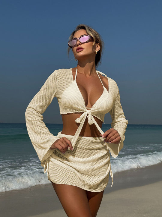 Damen luftige Strandbekleidung mit offenen Ärmeln R&B
