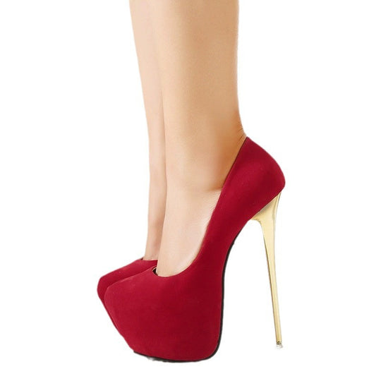 Damen High-Heel Pumps mit elegantem goldenen Absatz R&B