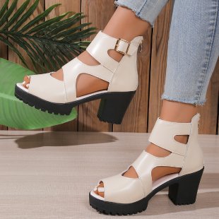 Damen Offene High-Heel Sandalen mit modischen Riemen R&B