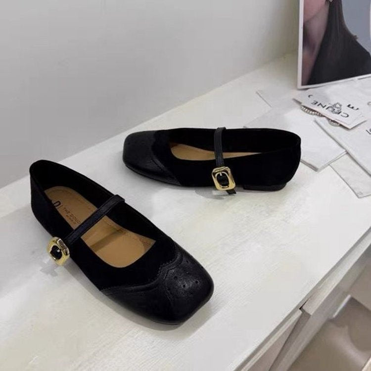 Damen elegante Mary Jane Ballerinas mit modischen Schnallen R&B