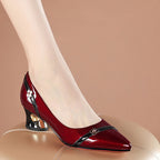 Damen elegante Pumps mit modischem Absatz und verzierter Schnalle R&B