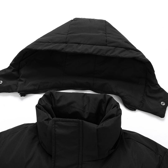 Damen lange Daunenjacke mit hohem Kragen und winddichten Eigenschaften R&B