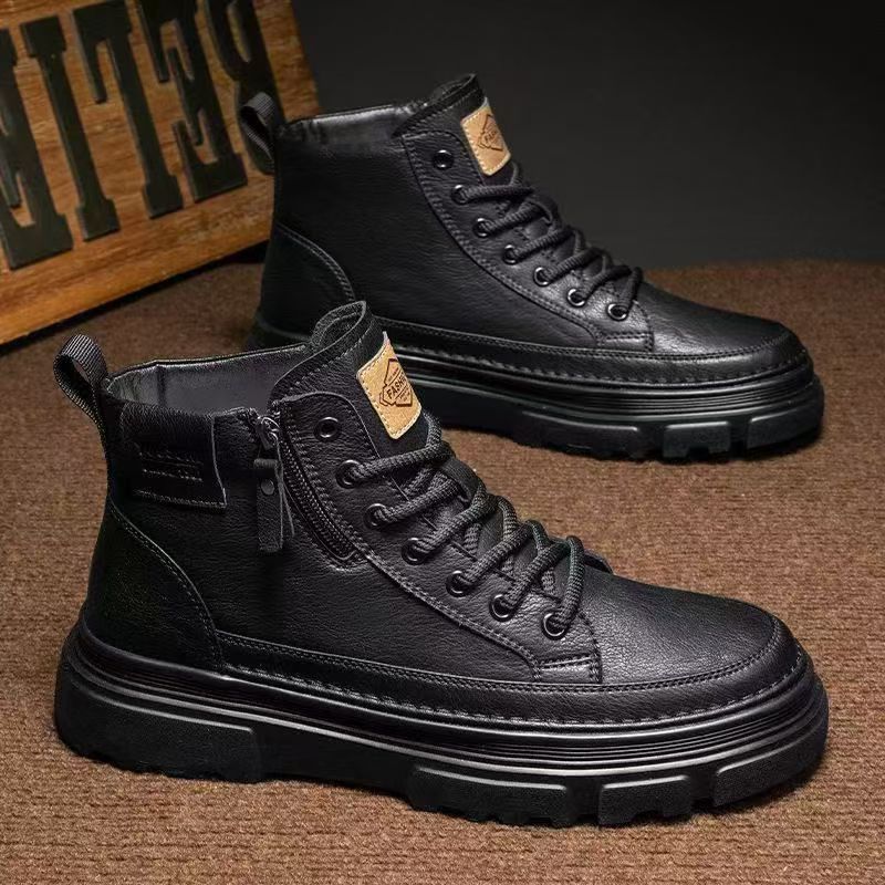 Damen modische High-Top Schnürstiefel mit robustem Profil und isolierendem Innenfutter