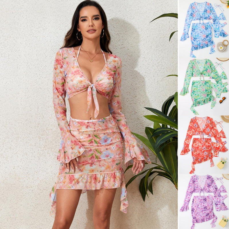 Damen Bikiniset mit floralem Design und eleganten Rüschendetails R&B