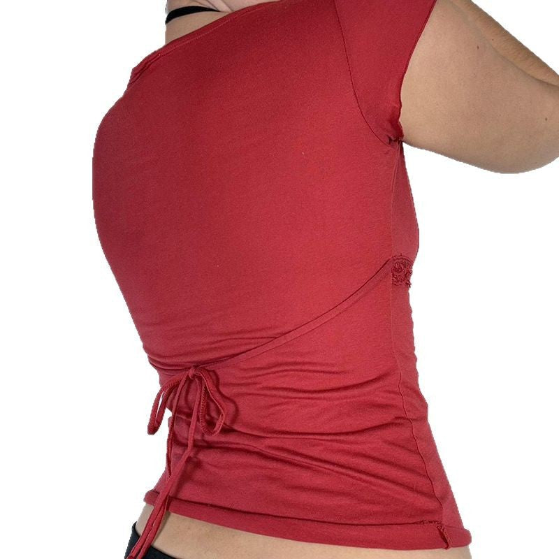 Damen Elegantes Oberteil mit Spitzen- und Drapierungselementen R&B