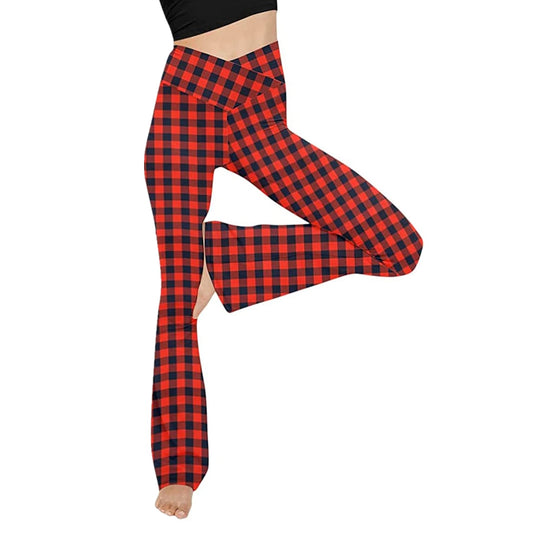 Damen Bootcut Yoga-Hose aus elastischem Material mit hohem Bund R&B