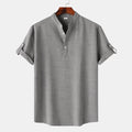 Herren Kurzarmhemd mit innovativem Henley-Ausschnitt und lässigem Design