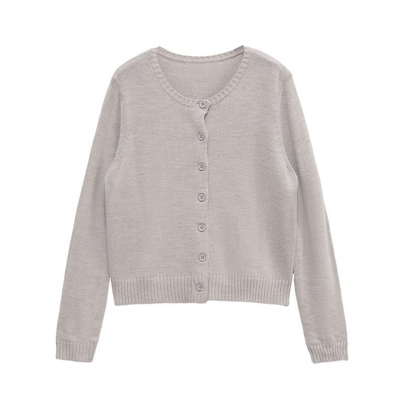 Damen leichte Strickjacke mit schlichten Knöpfen und eleganter Passform R&B