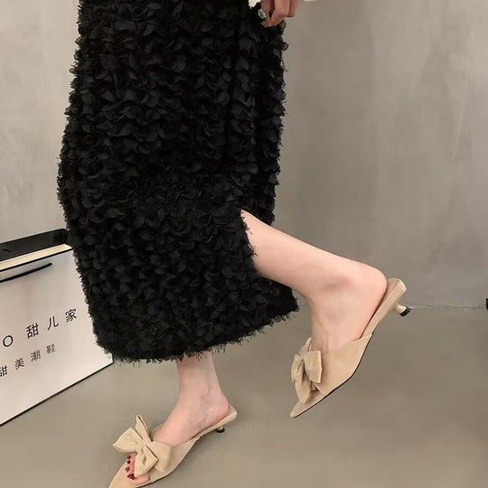 Damen hochwertige Slipper mit Schleifenverzierung R&B