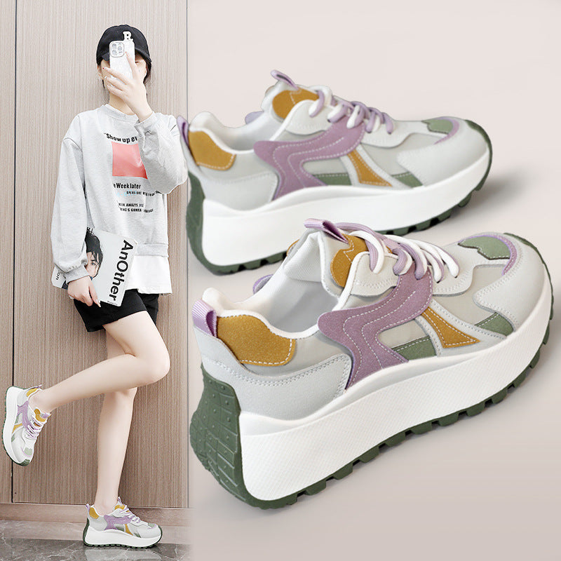 Damen sportliche Chunky Sneakers mit gepolstertem Innenfutter und rutschfester Sohle R&B