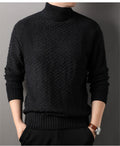 Herren Strickpullover mit hohem Kragen und strukturiertem Design R&B