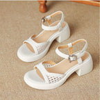Damen elegante Plateau-Sandalen mit modischem Riemen und ergonomischem Fußbett R&B