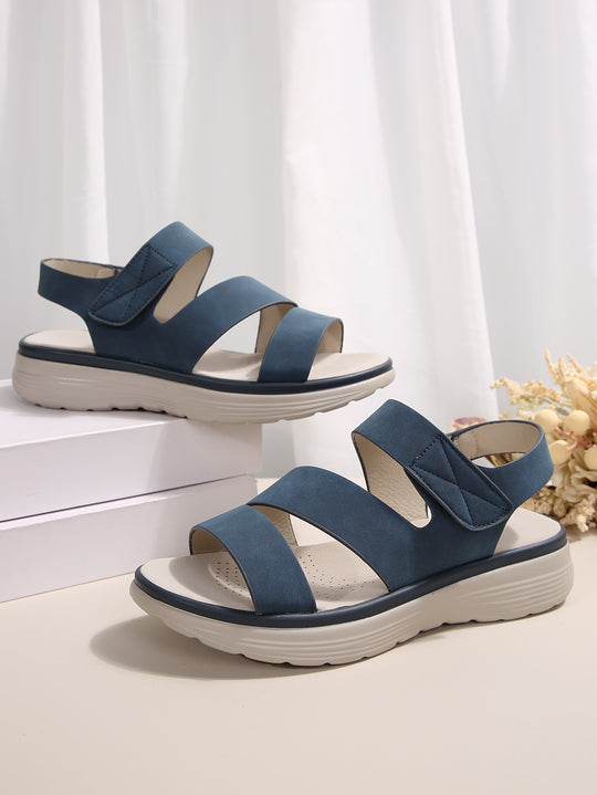 Damen Komfortable Plateau-Sandalen mit elastischen Riemen R&B
