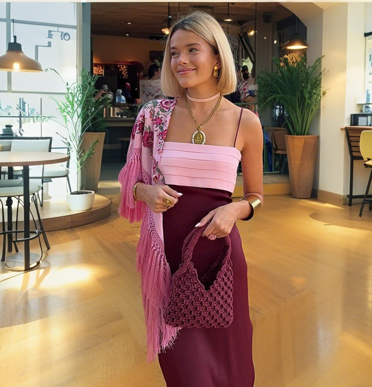 Damen Elegantes, schulterfreies Abendkleid mit Raffungen und Beinschlitz R&B