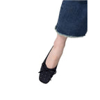 Damen modische Ballerina-Schuhe mit feiner Schleifen- und Strassverzierung R&B