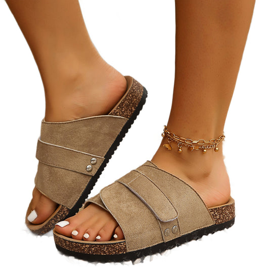 Damen Komfortable und stylische Sandalen mit Klettverschluss R&B
