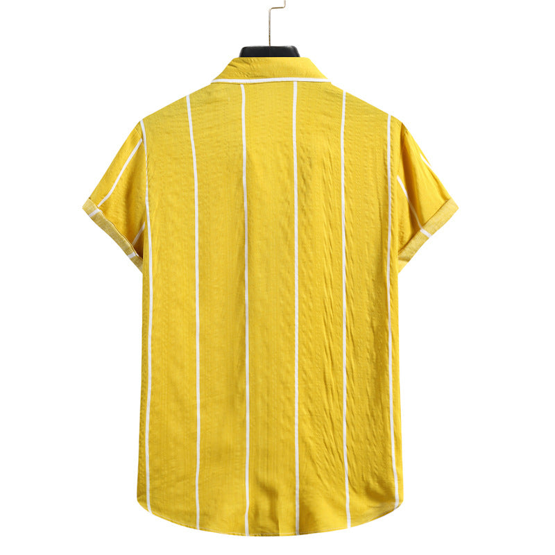 Damen Kurzarmhemd mit streifendem Design