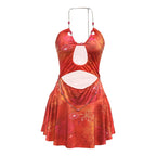 Damen Strandkleid mit verführerischem Ausschnitt und modischen Cut-Outs R&B