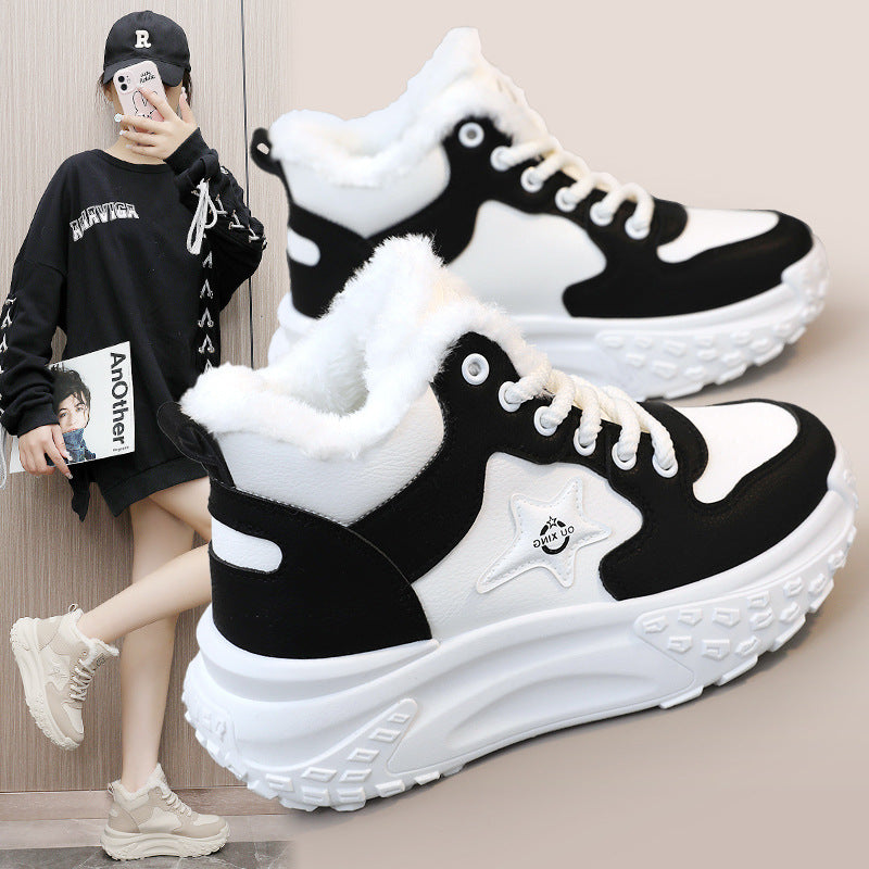 Damen High-Top Sneakers mit kuscheligem Warmfutter und rutschfester Sohle R&B