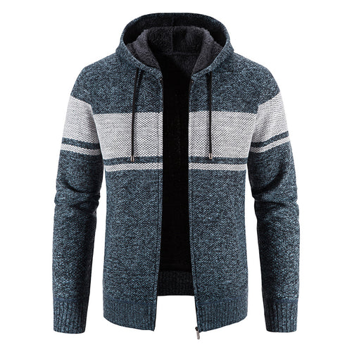 Herren Kapuzenjacke mit modernem Strickdesign und weichem Innenfutter R&B