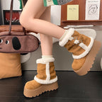 Damen Stiefeletten mit flauschigem Innenfutter und modischen Schnallendetails R&B