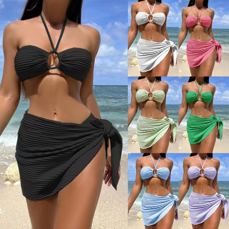 Damen Bandeau-Bikini mit Wickelrock R&B