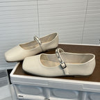 Damen elegante Ballerinas mit modischem Riemen und weichem Innenfutter R&B