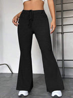 Damen Sportliche Sweathose mit weitem Bein und verstellbarem Bund R&B