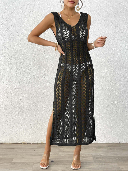 Damen eleganter Häkelsarong mit transparentem Design R&B