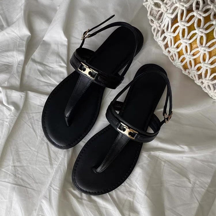 Damen elegante Zehentrenner-Sandalen mit modischem Riemendesign R&B
