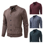 Herren Strickjacke mit modernen Rautenmustern und praktischen Taschen R&B