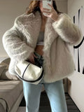 Damen kuschelige Pelzjacke R&B