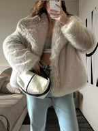 Damen kuschelige Pelzjacke R&B