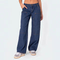 Damen weite Denim-Hosen mit praktischen Taschen R&B