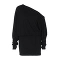 Damen Lässiges Off-Shoulder Kleid mit seitlicher Raffung R&B